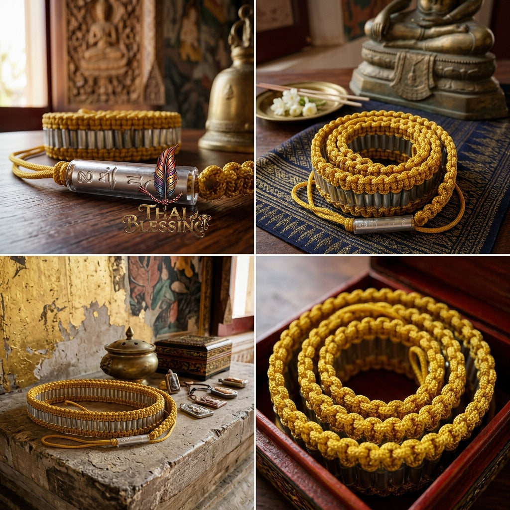 🌀 Takrut Itthirit 108 (The Belt of 108 Divine Powers) – 3-K Samlit Edition – Luang Phor Mian, Buriram – The Ultimate Alchemical Engine for Universal Protection and Infinite Prosperity