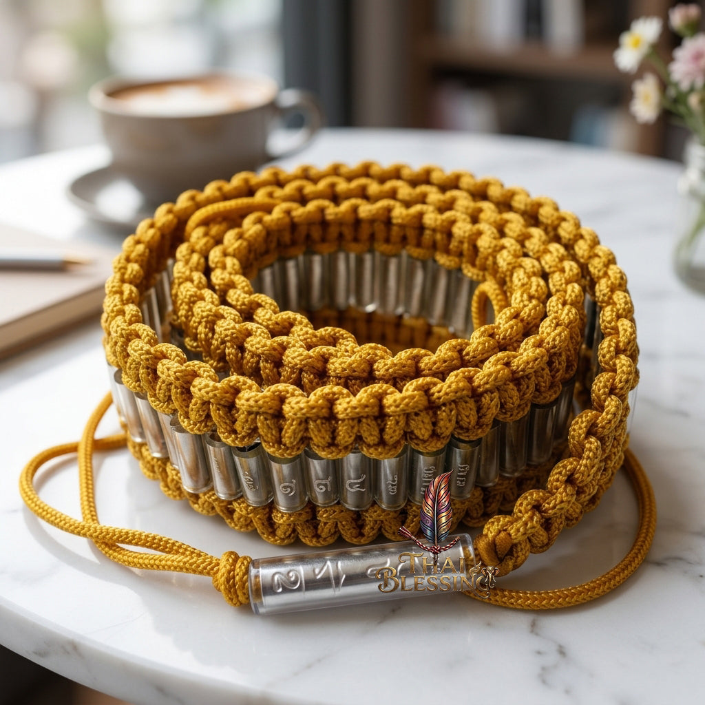 🌀 Takrut Itthirit 108 (The Belt of 108 Divine Powers) – 3-K Samlit Edition – Luang Phor Mian, Buriram – The Ultimate Alchemical Engine for Universal Protection and Infinite Prosperity
