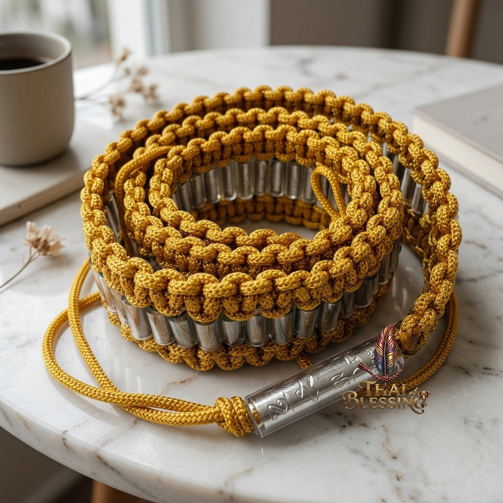 🌀 Takrut Itthirit 108 (The Belt of 108 Divine Powers) – 3-K Samlit Edition – Luang Phor Mian, Buriram – The Ultimate Alchemical Engine for Universal Protection and Infinite Prosperity