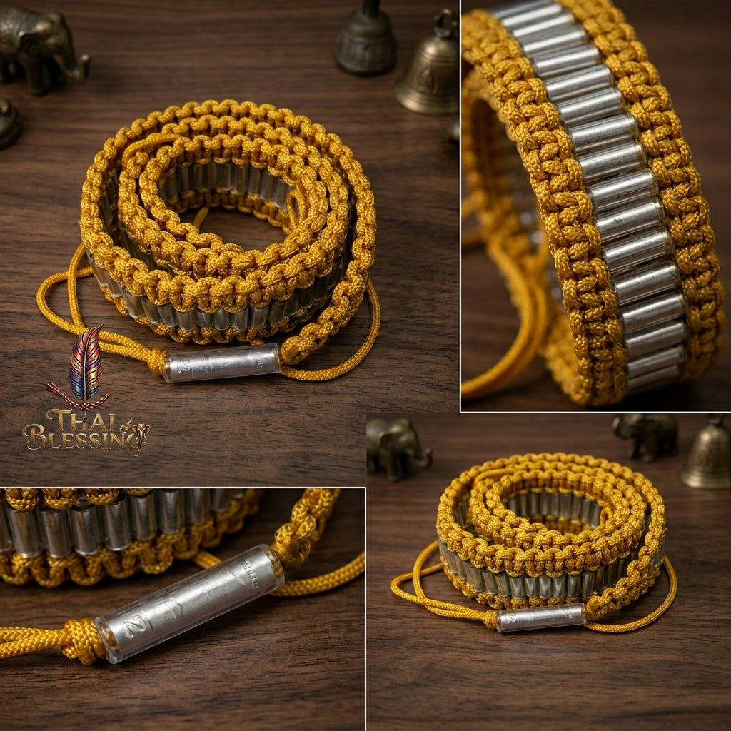 🌀 Takrut Itthirit 108 (The Belt of 108 Divine Powers) – 3-K Samlit Edition – Luang Phor Mian, Buriram – The Ultimate Alchemical Engine for Universal Protection and Infinite Prosperity