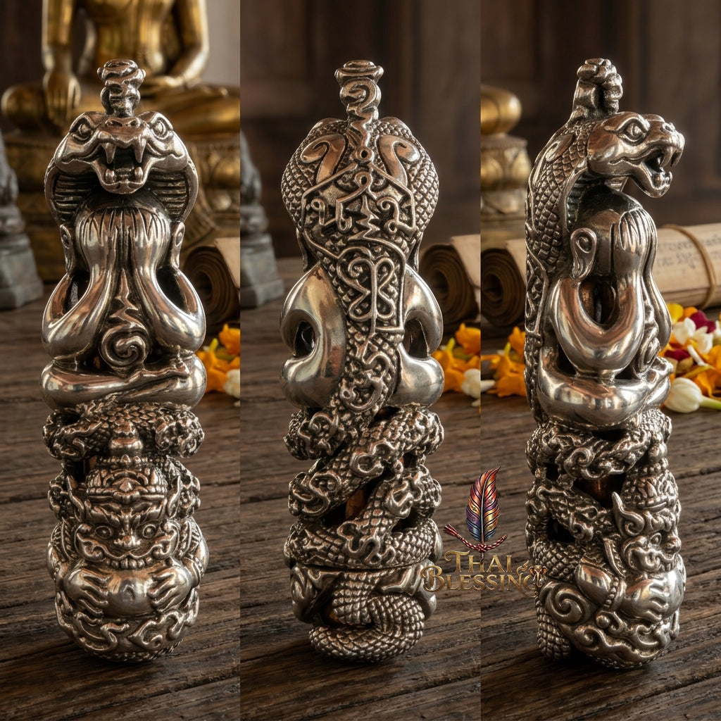 🔱 Takrut Maha Yant Na 108: The Universal Codex of Power & Prosperity – Pho Than Kloi (Wat Phu Khao Thong) 2556 – The Ultimate Khao O' Master Engine for Absolute Protection, Sovereign Authority & Infinite Capital Flow! Premium Alpacca