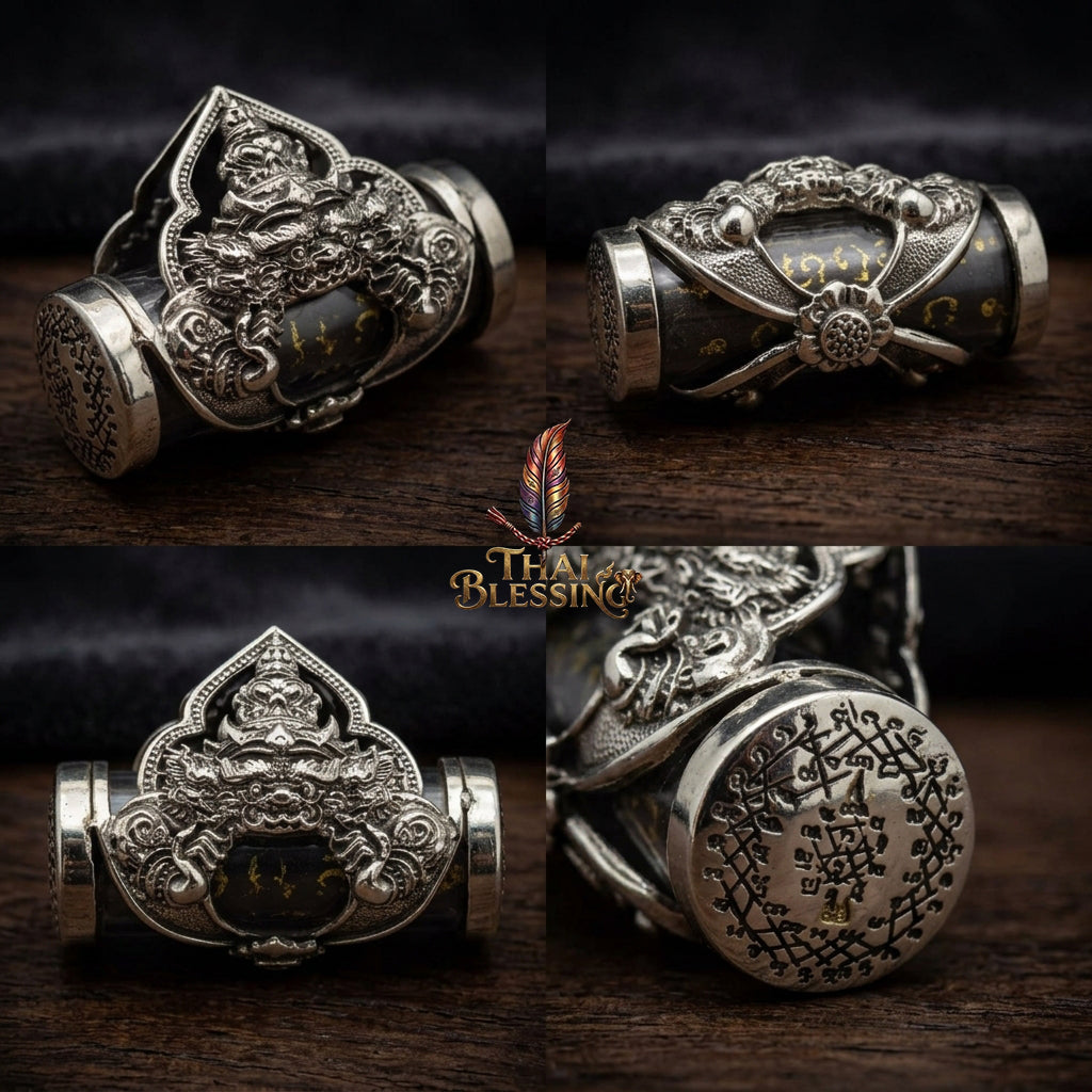 🌑 Takrut Phaya Rahu Chao Sap: The Sovereign Lord of Infinite Wealth – Luang Pu Nen Kaew – White Gold Edition (2560) – The Ultimate Alchemical Engine for Turning Fate into Fortune!