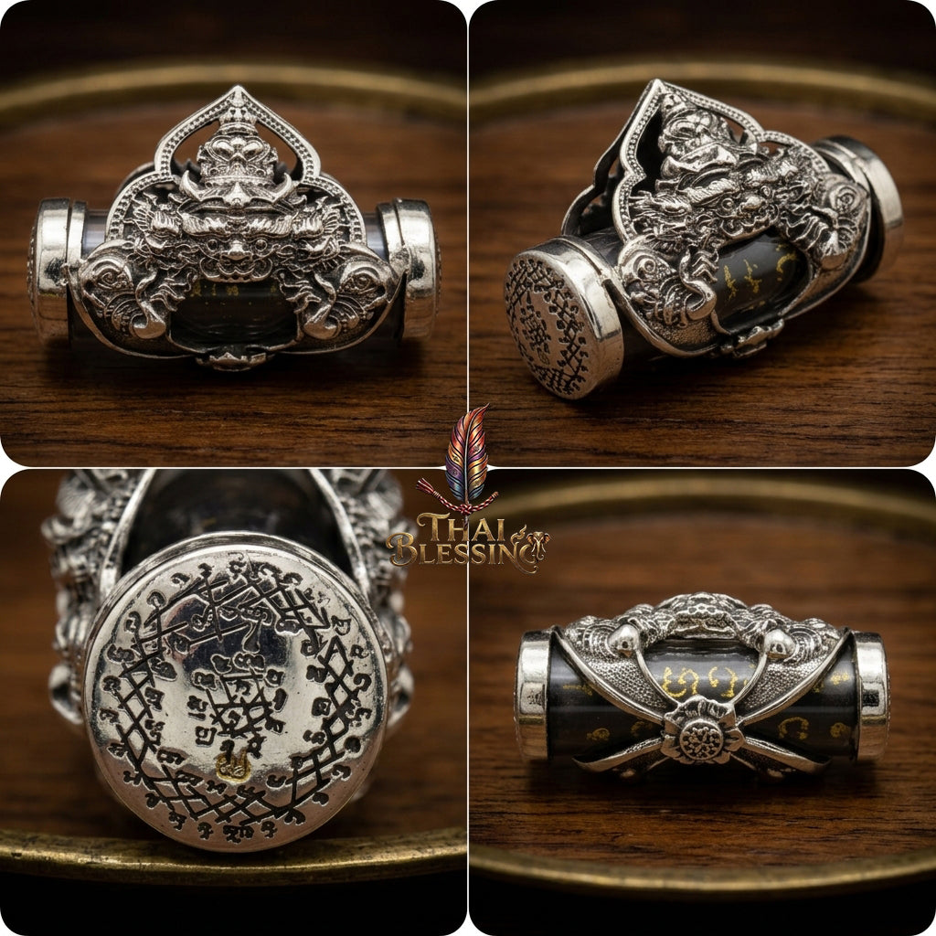🌑 Takrut Phaya Rahu Chao Sap: The Sovereign Lord of Infinite Wealth – Luang Pu Nen Kaew – White Gold Edition (2560) – The Ultimate Alchemical Engine for Turning Fate into Fortune!