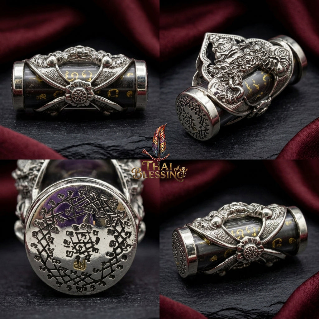 🌑 Takrut Phaya Rahu Chao Sap: The Sovereign Lord of Infinite Wealth – Luang Pu Nen Kaew – White Gold Edition (2560) – The Ultimate Alchemical Engine for Turning Fate into Fortune!