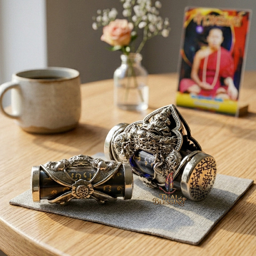 🌑 Takrut Phaya Rahu Chao Sap: The Sovereign Lord of Infinite Wealth – Luang Pu Nen Kaew – White Gold Edition (2560) – The Ultimate Alchemical Engine for Turning Fate into Fortune!