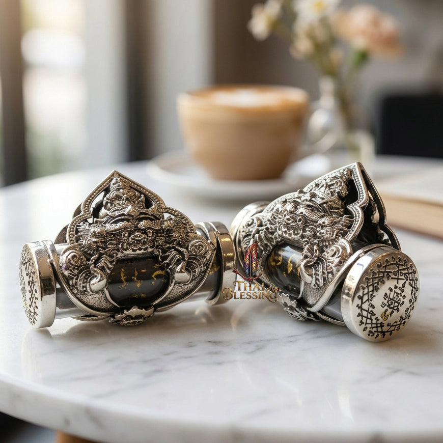 🌑 Takrut Phaya Rahu Chao Sap: The Sovereign Lord of Infinite Wealth – Luang Pu Nen Kaew – White Gold Edition (2560) – The Ultimate Alchemical Engine for Turning Fate into Fortune!