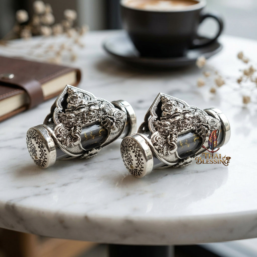 🌑 Takrut Phaya Rahu Chao Sap: The Sovereign Lord of Infinite Wealth – Luang Pu Nen Kaew – White Gold Edition (2560) – The Ultimate Alchemical Engine for Turning Fate into Fortune!