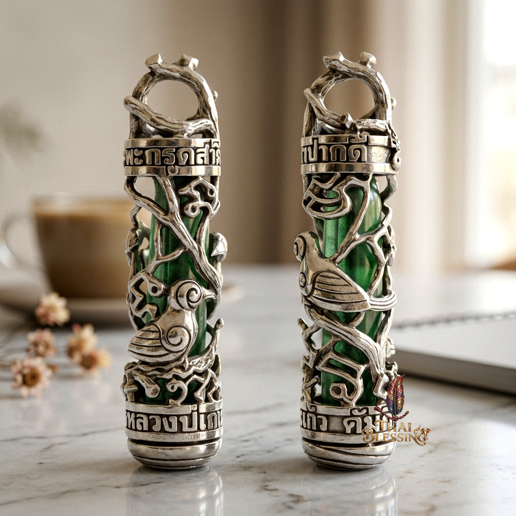 🕊️ Takrut Sarika Pak Dee – The Sovereign of Golden Speech & Elite Attraction – Alpaca Silver "Yod Maha Saney" Edition – The Ultimate Tool for Persuasive Success, Infinite Wealth, and Magnetic Charisma!