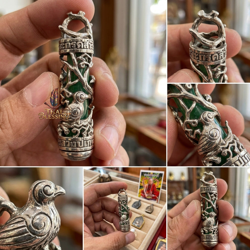 🕊️ Takrut Sarika Pak Dee – The Sovereign of Golden Speech & Elite Attraction – Alpaca Silver "Yod Maha Saney" Edition – The Ultimate Tool for Persuasive Success, Infinite Wealth, and Magnetic Charisma!