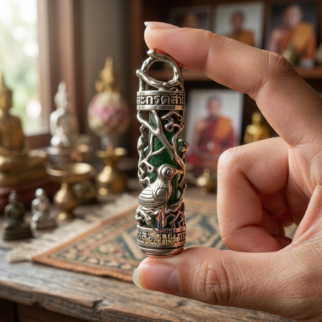 🕊️ Takrut Sarika Pak Dee – The Sovereign of Golden Speech & Elite Attraction – Alpaca Silver "Yod Maha Saney" Edition – The Ultimate Tool for Persuasive Success, Infinite Wealth, and Magnetic Charisma!