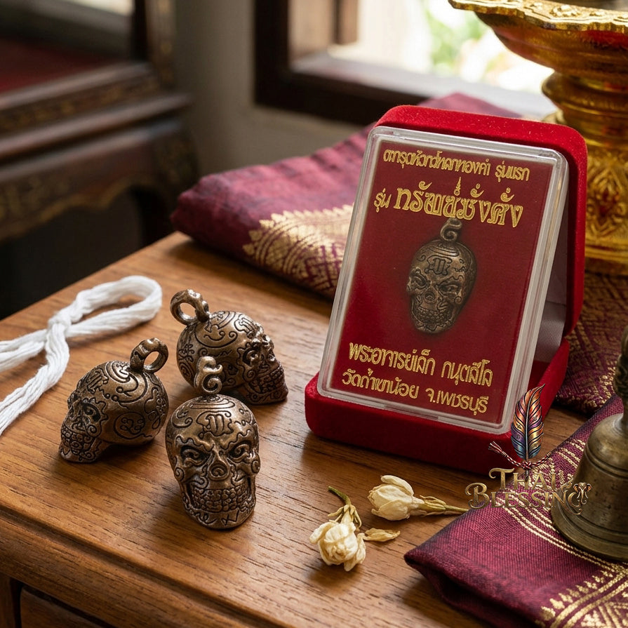 🔱 Takrut & Pendant Hua Kaholok Thong Kham "Sap Mangkang": The Sovereign Skull of Golden Truth – Phra Ajarn Lek (Wat Tham Khao Noi) – The Ultimate Occult Catalyst for Infinite Wealth, Absolute Authority & Hypnotic Fascination!