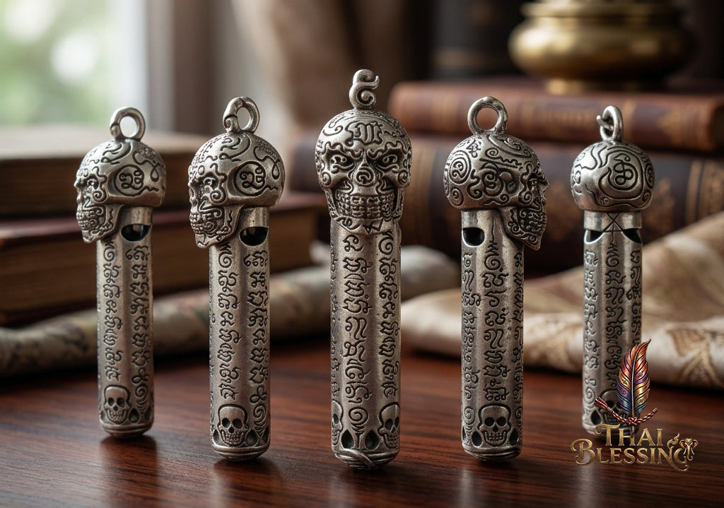 🔱 Takrut & Pendant Hua Kaholok Thong Kham "Sap Mangkang": The Sovereign Skull of Golden Truth – Phra Ajarn Lek (Wat Tham Khao Noi) – The Ultimate Occult Catalyst for Infinite Wealth, Absolute Authority & Hypnotic Fascination!