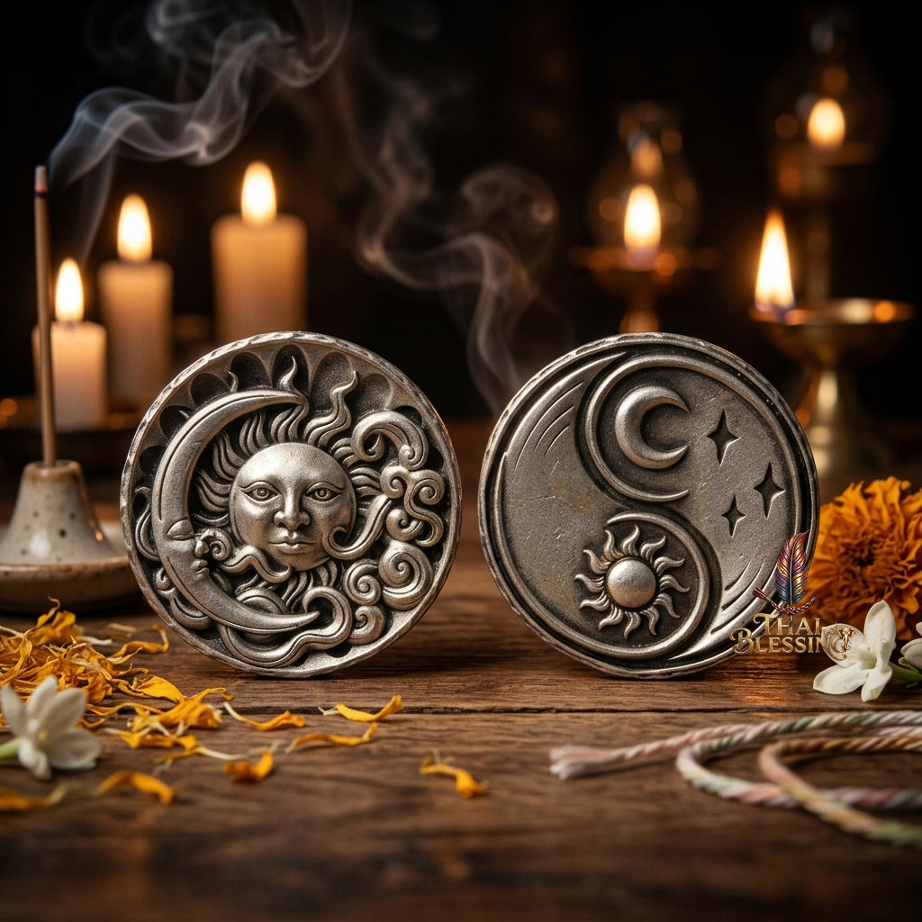 🌞🌙 Tawan Um Chan – The Sun Embracing The Moon – Satin Samlit Edition – Luang Pu Phorn, Wat Khlong Men (2567) – The Ultimate Alchemy of Infinite Attraction, Celestial Balance, and Supreme Wealth!