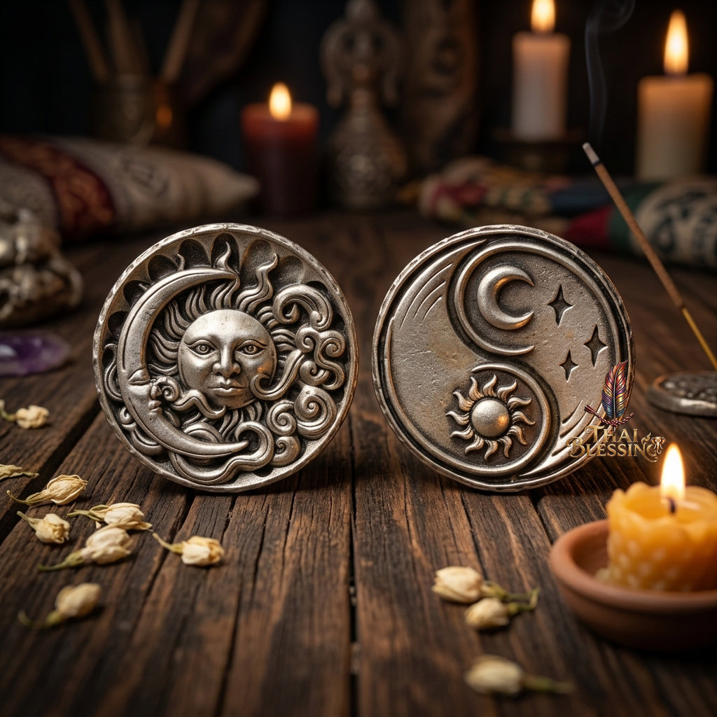 🌞🌙 Tawan Um Chan – The Sun Embracing The Moon – Satin Samlit Edition – Luang Pu Phorn, Wat Khlong Men (2567) – The Ultimate Alchemy of Infinite Attraction, Celestial Balance, and Supreme Wealth!