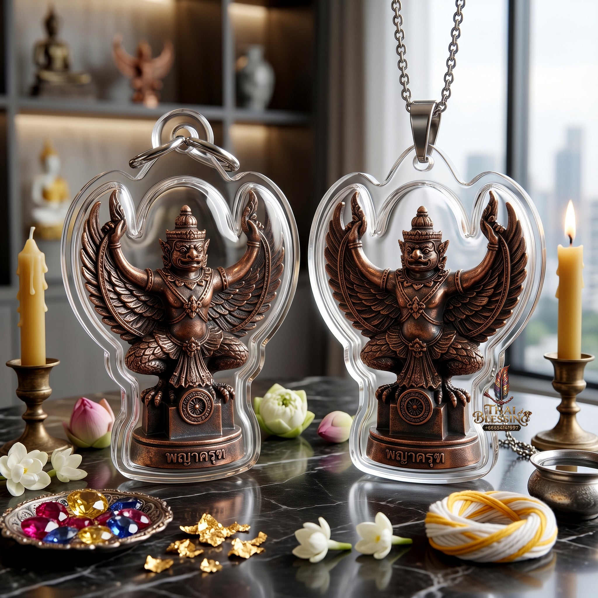 ✨🦅👑 Authentic Thai Amulet Sovereign Avian Fleet - Executive Overlord Garuda Matrix (3.3x2.5 cm), Luang Pu Kambu Master Consecrated Shield High-Density Nine-Alloy Core + Case