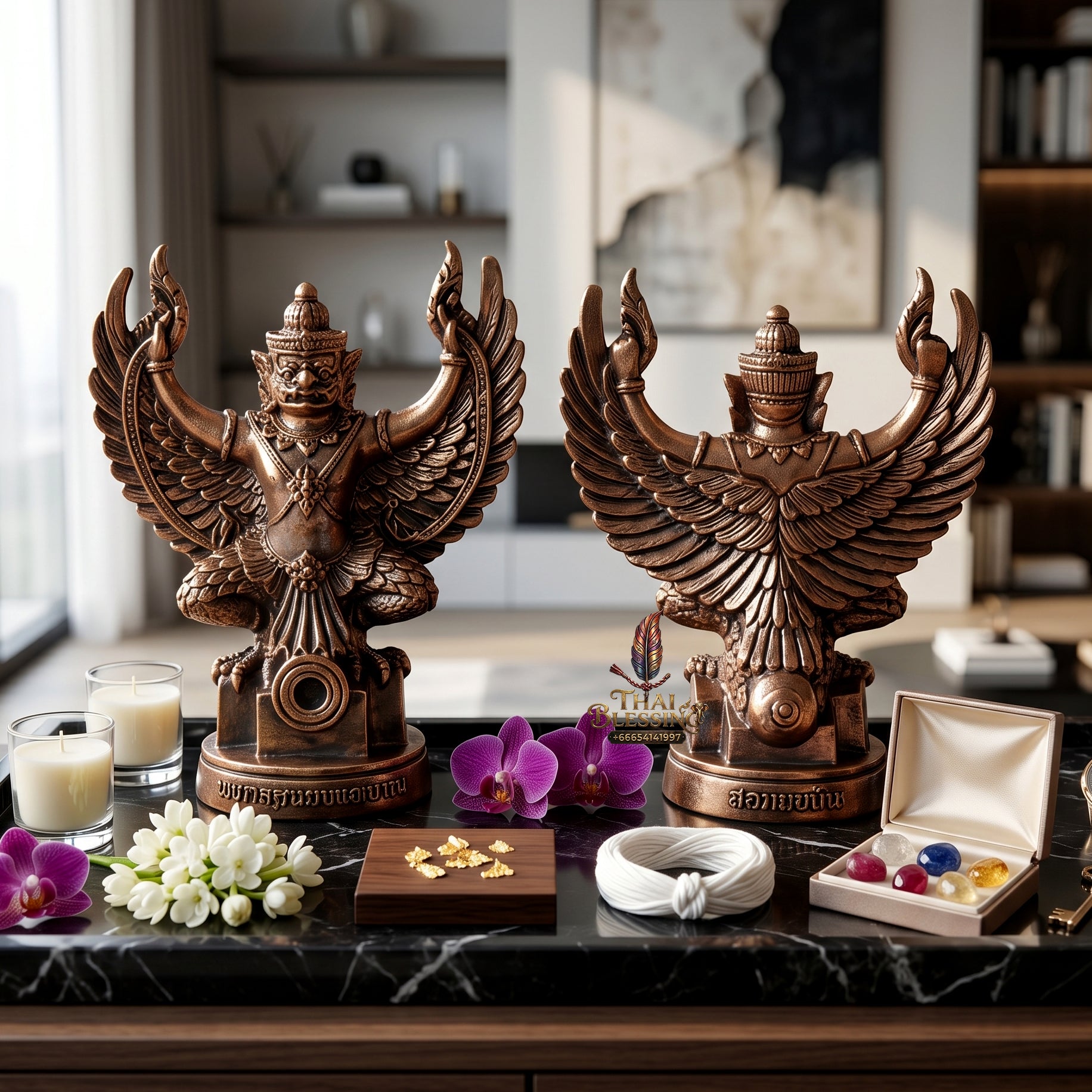✨🦅👑 Authentic Thai Amulet Sovereign Avian Fleet - Executive Overlord Garuda Matrix (3.3x2.5 cm), Luang Pu Kambu Master Consecrated Shield