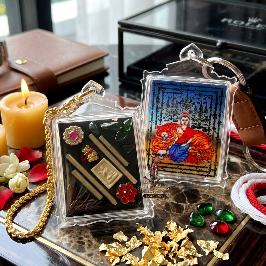 ✨🐅👑 Authentic Thai Amulet Apex Charismatic Field - Sovereign Tigress Locket Node with Sacred Metallic Resonators, Ajarn Foi Masterpiece