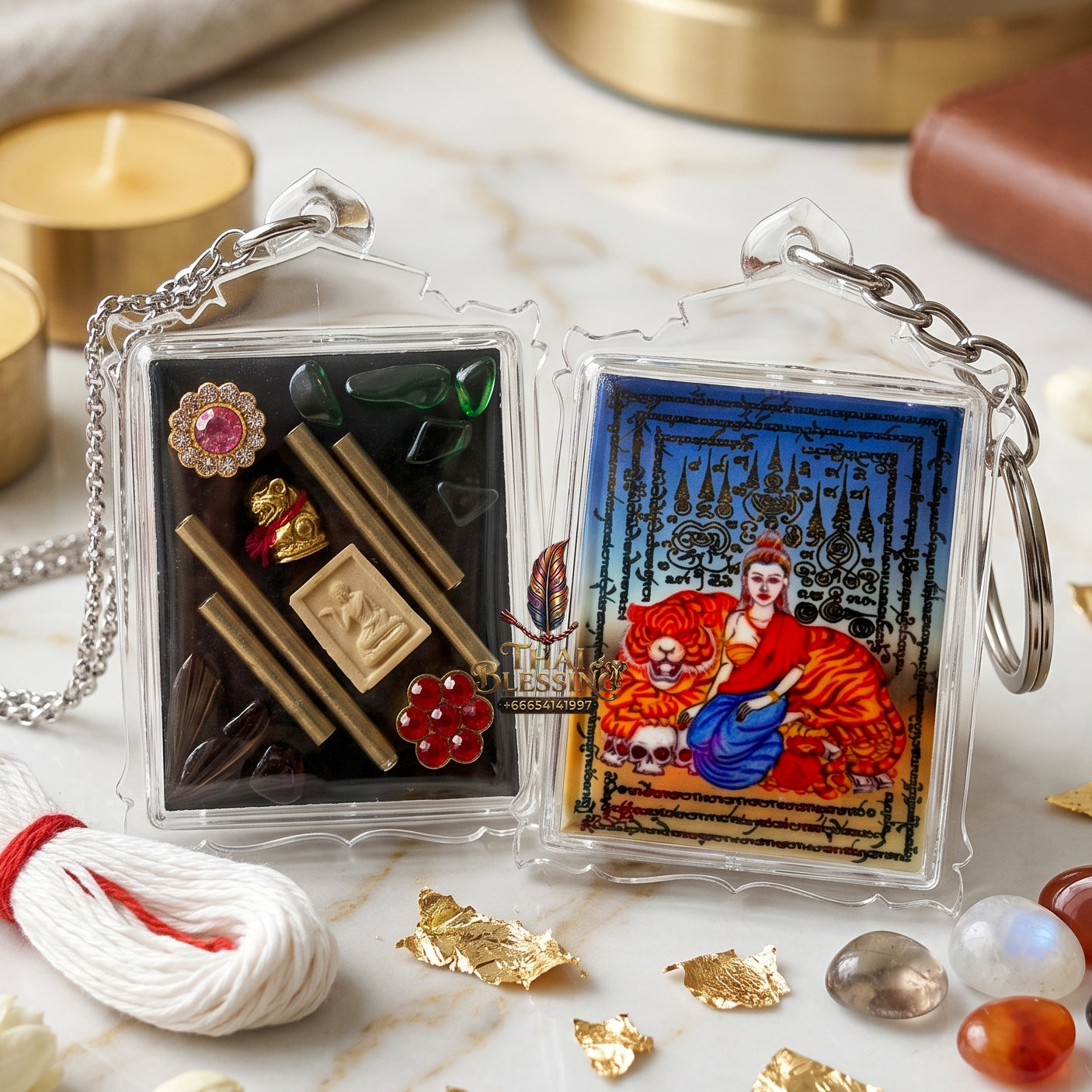✨🐅👑 Authentic Thai Amulet Apex Charismatic Field - Sovereign Tigress Locket Node with Sacred Metallic Resonators, Ajarn Foi Masterpiece