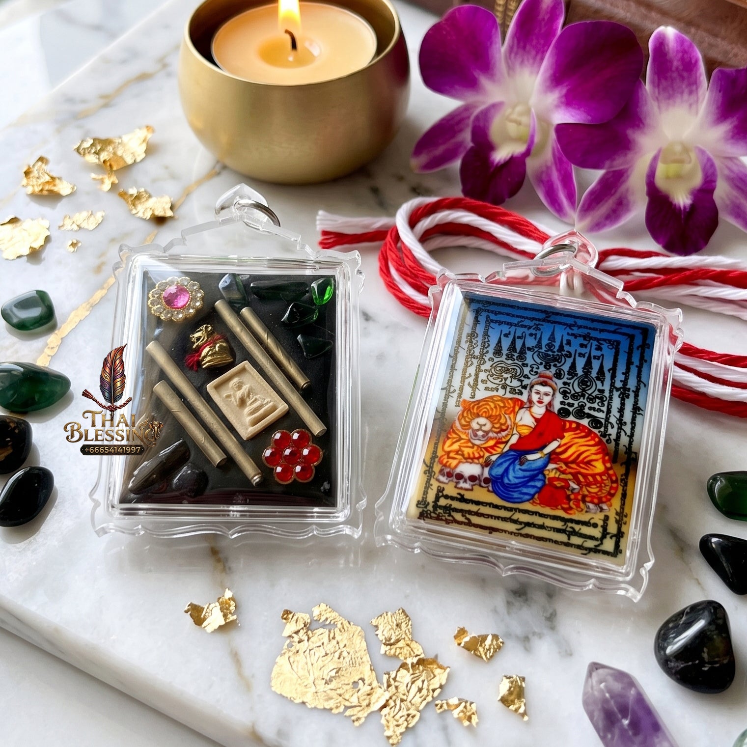 ✨🐅👑 Authentic Thai Amulet Apex Charismatic Field - Sovereign Tigress Locket Node with Sacred Metallic Resonators, Ajarn Foi Masterpiece