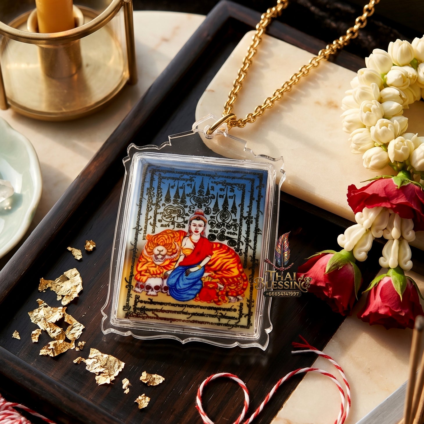 ✨🐅👑 Authentic Thai Amulet Apex Charismatic Field - Sovereign Tigress Locket Node with Sacred Metallic Resonators, Ajarn Foi Masterpiece