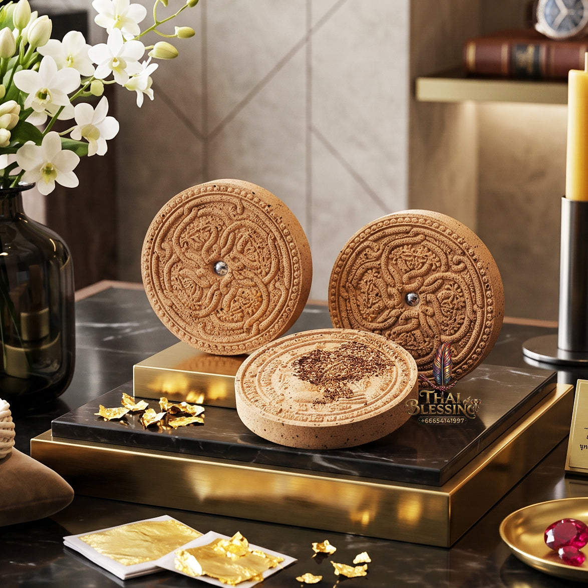 ✨🐍💎 Authentic Thai Amulet Earth-Turning Draconic Coil - Crystal-Embedded Asset Regulator (3.5 cm), Luesi Phuttha Wet 2012 Cosmic Abundance Node