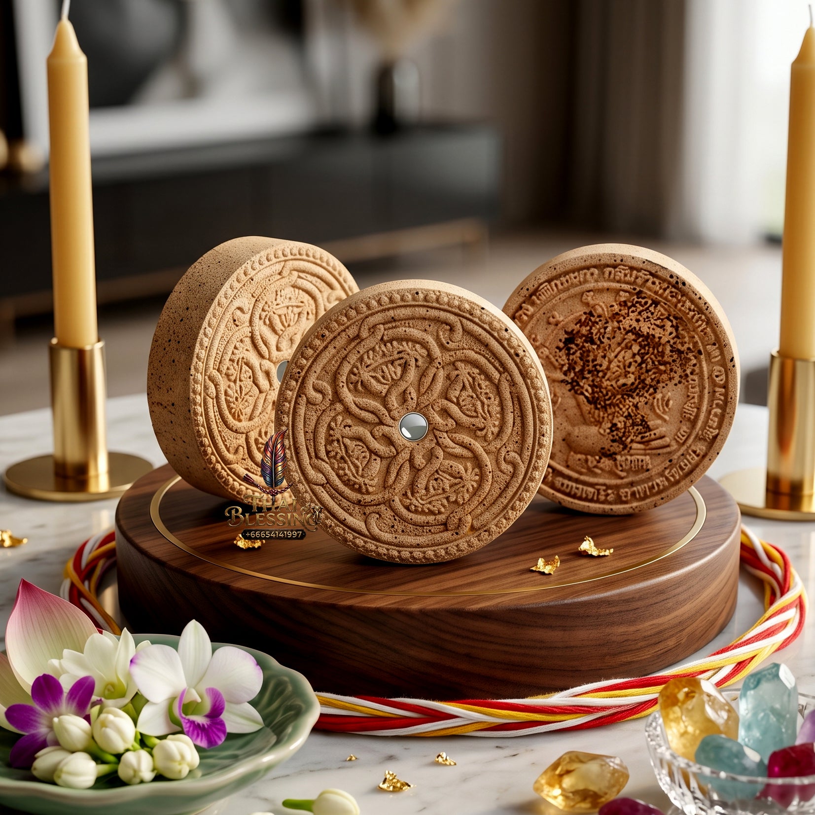 ✨🐍💎 Authentic Thai Amulet Earth-Turning Draconic Coil - Crystal-Embedded Asset Regulator (3.5 cm), Luesi Phuttha Wet 2012 Cosmic Abundance Node Special Edition