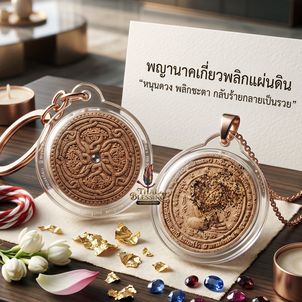 ✨🐍💎 Authentic Thai Amulet Earth-Turning Draconic Coil - Crystal-Embedded Asset Regulator (3.5 cm), Luesi Phuttha Wet 2012 Cosmic Abundance Node
