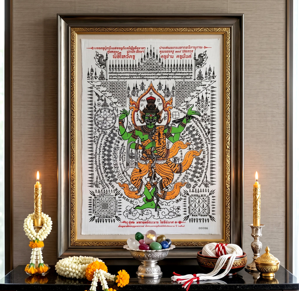 ✨🛡️🎨 Authentic Thai Amulet Sovereign Creator-Architect Grid - Grand Ascetic Phetchalukan Banner (30x45 cm), Systemic Reboot & Market Dominance Matrix