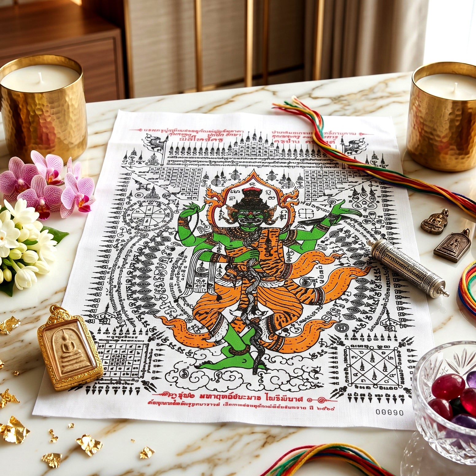✨🛡️🎨 Authentic Thai Amulet Sovereign Creator-Architect Grid - Grand Ascetic Phetchalukan Banner (30x45 cm), Systemic Reboot & Market Dominance Matrix