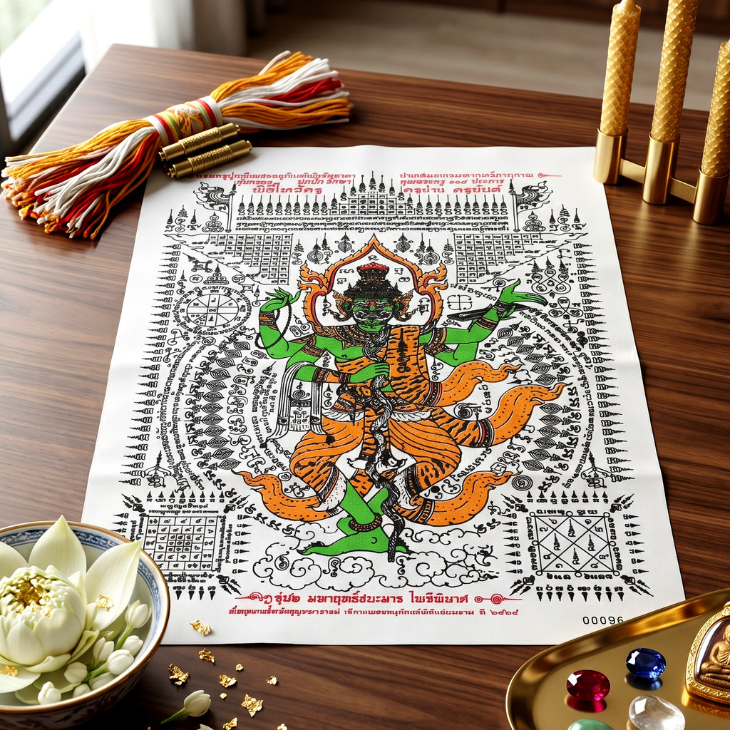 ✨🛡️🎨 Authentic Thai Amulet Sovereign Creator-Architect Grid - Grand Ascetic Phetchalukan Banner (30x45 cm), Systemic Reboot & Market Dominance Matrix