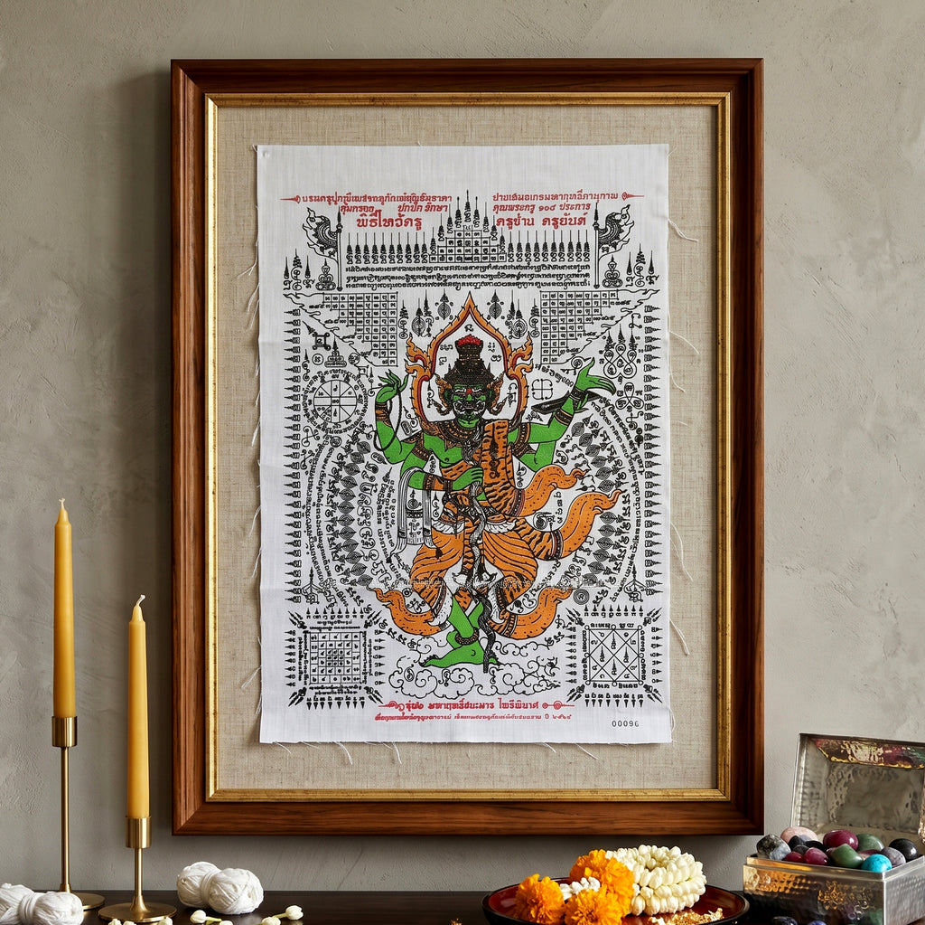 ✨🛡️🎨 Authentic Thai Amulet Sovereign Creator-Architect Grid - Grand Ascetic Phetchalukan Banner (30x45 cm), Systemic Reboot & Market Dominance Matrix