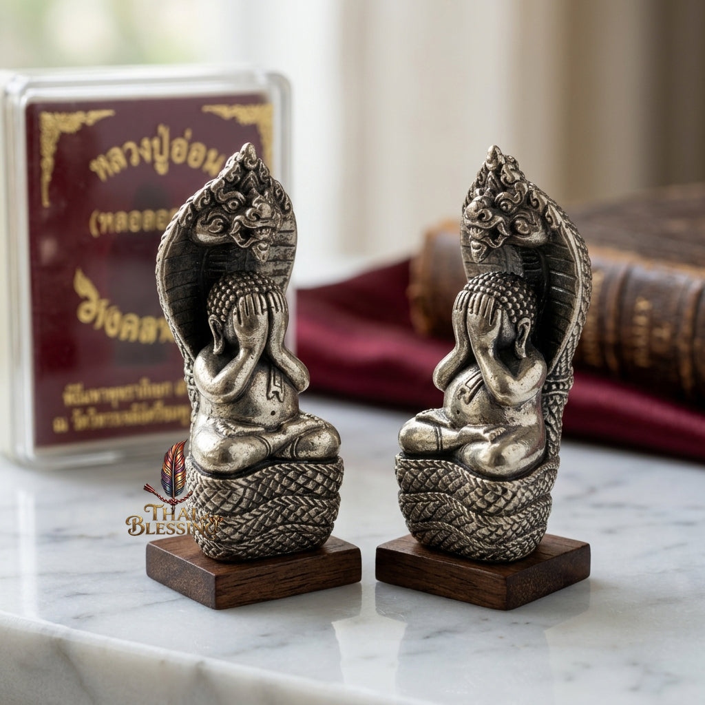 🔱 Phra Pidta Nakkarat – The Sovereign Guardian of the Naga Realm – "Mongkol Nakkarat" Edition – Luang Pu Kambu, Wat Kud Chomphu – The Ultimate Engine for Debt Relief, Infinite Wealth, and Sovereign Protection! Polished white gold