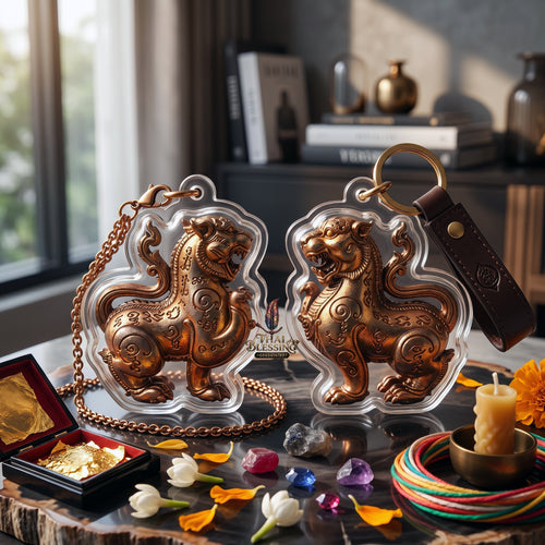 ✨🐅🦁 Authentic Thai Amulet Tiger-Lion Hybrid Core - Luang Phor Foo Premium Nawa Loha Phayak Kraison, 2015 Status Expansion Sculpture Waterproof frame