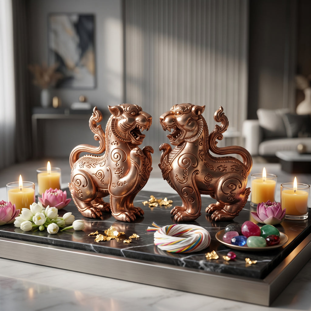 ✨🐅🦁 Authentic Thai Amulet Tiger-Lion Hybrid Core - Luang Phor Foo Premium Nawa Loha Phayak Kraison, 2015 Status Expansion Sculpture