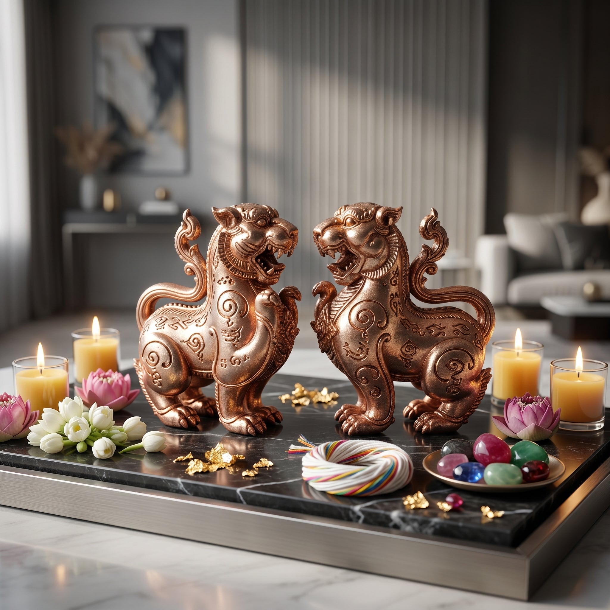 ✨🐅🦁 Authentic Thai Amulet Tiger-Lion Hybrid Core - Luang Phor Foo Premium Nawa Loha Phayak Kraison, 2015 Status Expansion Sculpture