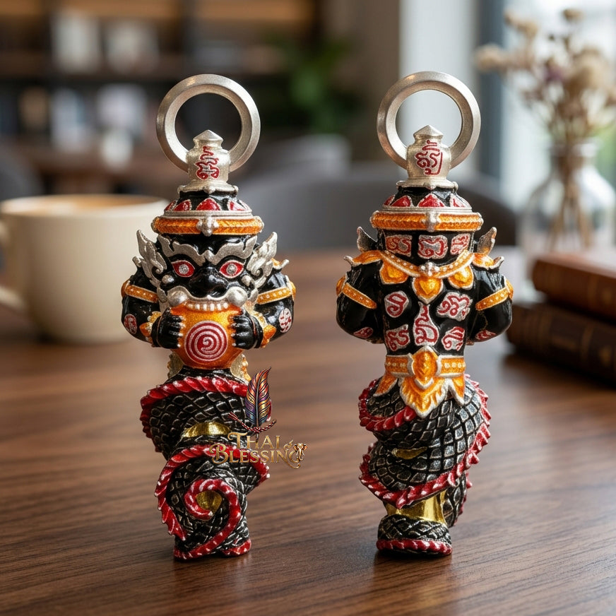 🔱 Takrut Phra Rahu "Ruai 8 Thit" – The Sovereign of Universal Prosperity – Silver Plated Long Ya Edition (2569) – The Ultimate Tool for 8-Directional Wealth, Commanding Power, and Irresistible Attraction!