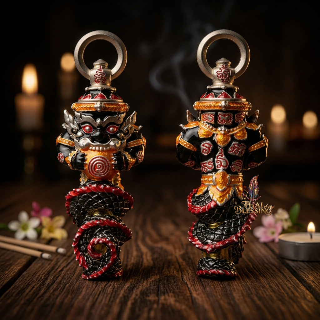🔱 Takrut Phra Rahu "Ruai 8 Thit" – The Sovereign of Universal Prosperity – Silver Plated Long Ya Edition (2569) – The Ultimate Tool for 8-Directional Wealth, Commanding Power, and Irresistible Attraction!