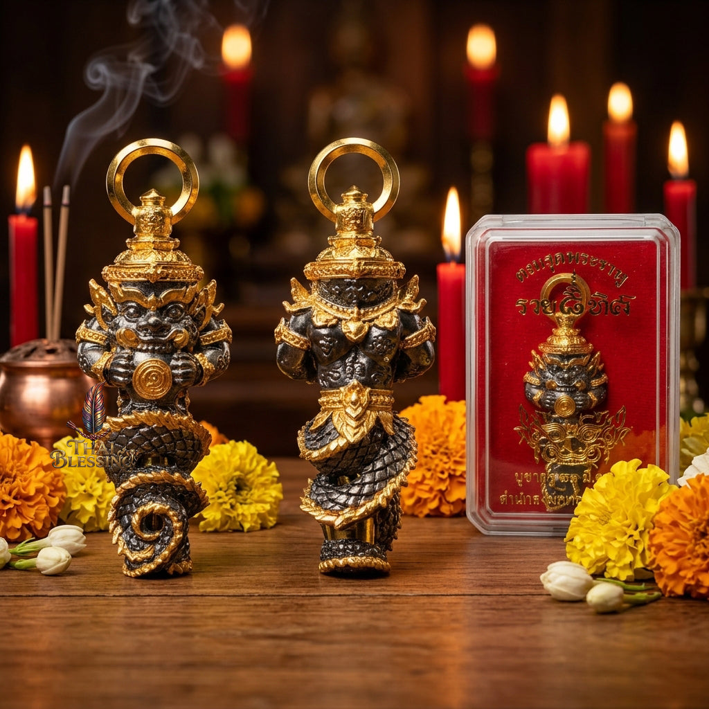 🔱 Takrut Phra Rahu "Ruai 8 Thit" – The Sovereign of Universal Prosperity – Black & Gold Edition (2569) – The Ultimate Tool for 8-Directional Wealth, Absolute Command, and Strategic Protection!