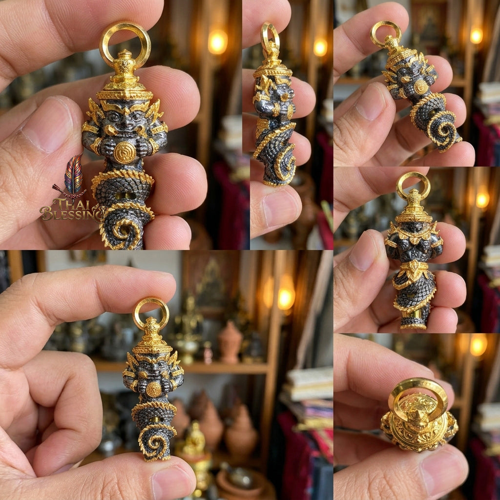 🔱 Takrut Phra Rahu "Ruai 8 Thit" – The Sovereign of Universal Prosperity – Black & Gold Edition (2569) – The Ultimate Tool for 8-Directional Wealth, Absolute Command, and Strategic Protection!