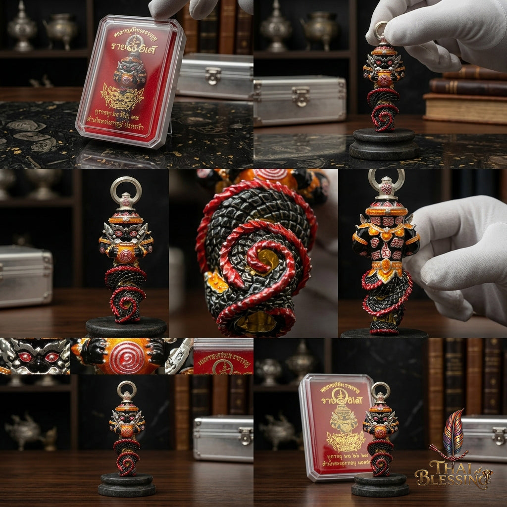 🔱 Takrut Phra Rahu "Ruai 8 Thit" – The Sovereign of Universal Prosperity – Silver Plated Long Ya Edition (2569) – The Ultimate Tool for 8-Directional Wealth, Commanding Power, and Irresistible Attraction!