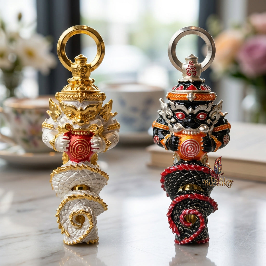 🔱 Takrut Phra Rahu "Ruai 8 Thit" – The Sovereign of Universal Prosperity – Silver Plated Long Ya Edition (2569) – The Ultimate Tool for 8-Directional Wealth, Commanding Power, and Irresistible Attraction!
