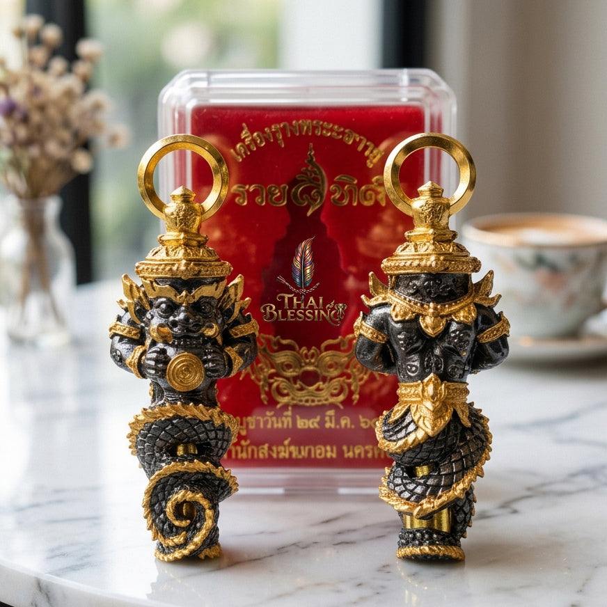 🔱 Takrut Phra Rahu "Ruai 8 Thit" – The Sovereign of Universal Prosperity – Black & Gold Edition (2569) – The Ultimate Tool for 8-Directional Wealth, Absolute Command, and Strategic Protection!