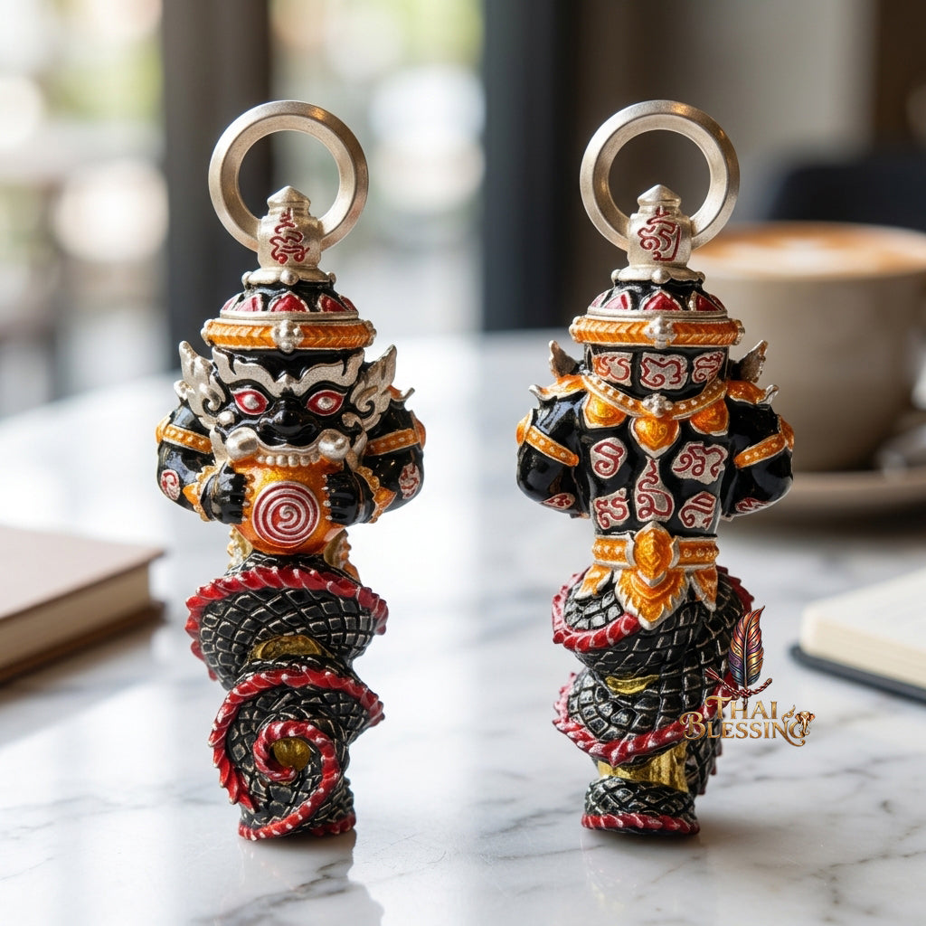 🔱 Takrut Phra Rahu "Ruai 8 Thit" – The Sovereign of Universal Prosperity – Silver Plated Long Ya Edition (2569) – The Ultimate Tool for 8-Directional Wealth, Commanding Power, and Irresistible Attraction!