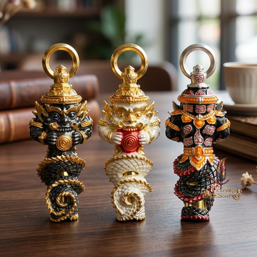 🔱 Takrut Phra Rahu "Ruai 8 Thit" – The Sovereign of Universal Prosperity – Black & Gold Edition (2569) – The Ultimate Tool for 8-Directional Wealth, Absolute Command, and Strategic Protection!