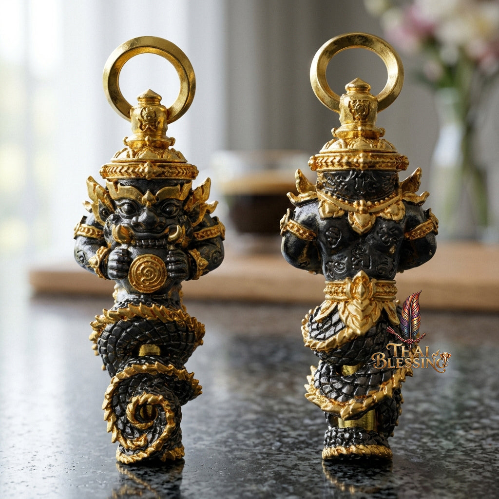 🔱 Takrut Phra Rahu "Ruai 8 Thit" – The Sovereign of Universal Prosperity – Black & Gold Edition (2569) – The Ultimate Tool for 8-Directional Wealth, Absolute Command, and Strategic Protection!