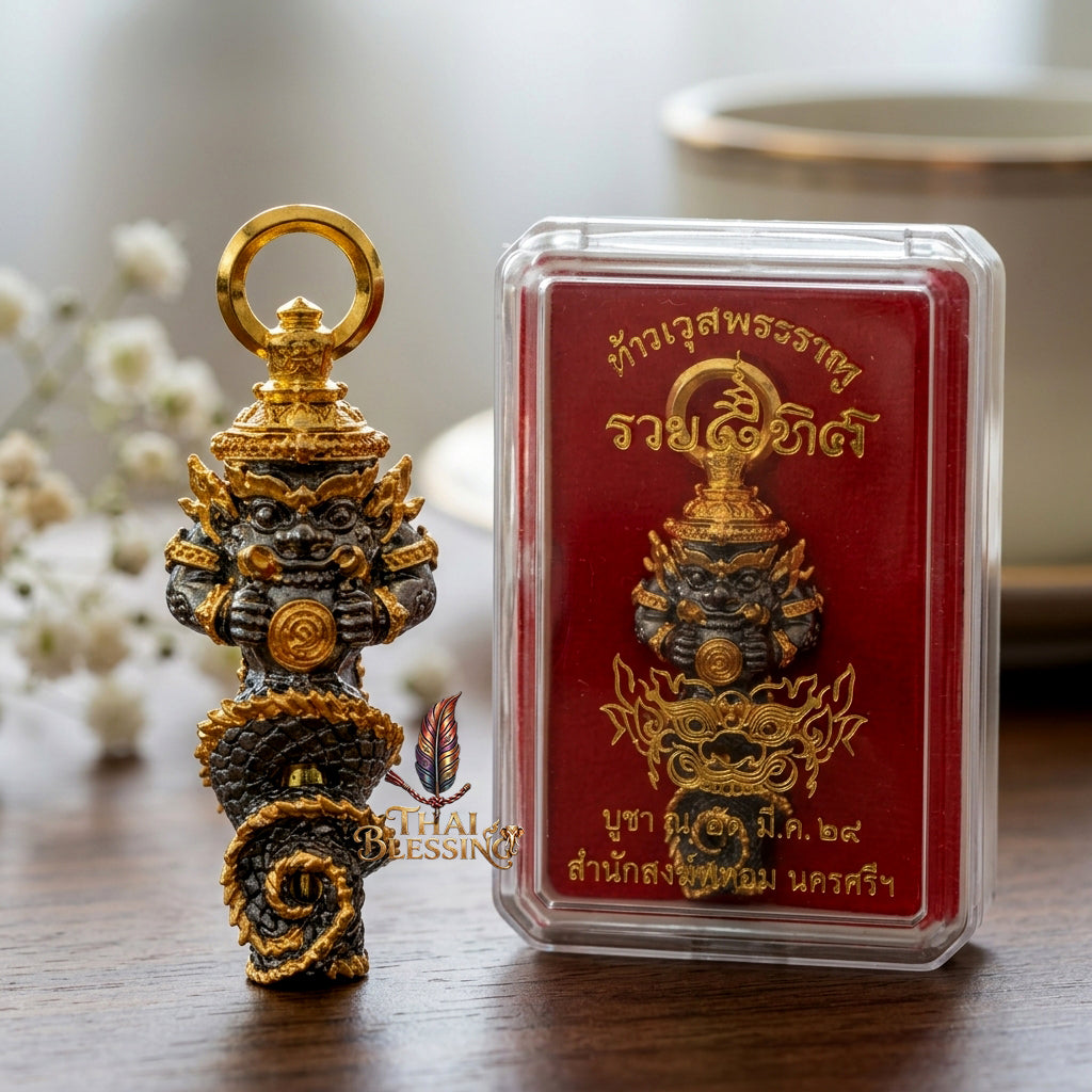 🔱 Takrut Phra Rahu "Ruai 8 Thit" – The Sovereign of Universal Prosperity – Black & Gold Edition (2569) – The Ultimate Tool for 8-Directional Wealth, Absolute Command, and Strategic Protection!