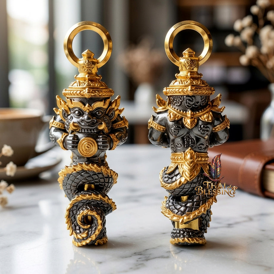 🔱 Takrut Phra Rahu "Ruai 8 Thit" – The Sovereign of Universal Prosperity – Black & Gold Edition (2569) – The Ultimate Tool for 8-Directional Wealth, Absolute Command, and Strategic Protection!