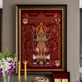 ✨🛡️👑 Authentic Thai Amulet Sovereign Treasury Guardian Banner - Thao Wessuwan Victory Overlord Grid (30x45 cm), Ruan Phra Phetchalukan Consecrated Edition