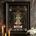 ✨🛡️👑 Authentic Thai Amulet Sovereign Treasury Guardian Banner - Thao Wessuwan Victory Overlord Grid (30x45 cm), Ruan Phra Phetchalukan Consecrated Edition