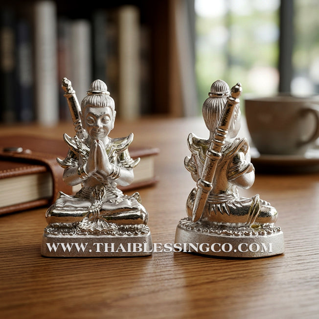 🔱 Khun Phaen San Arkom – "Mon Maha Long" Silver Samlit with Phong Phrai Kuman – Kruba Nuea Rit (2562) – The Supernatural Catalyst for Deep Attraction, Wealth Command, and Mystical Protection!